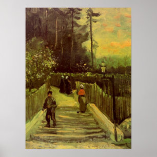 Póster Caminho Íngreme em Montmartre por Vincent van Gogh