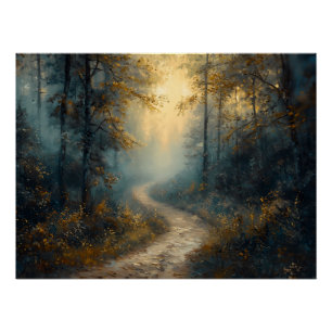 Póster Caminho Místico da Floresta em Dawn