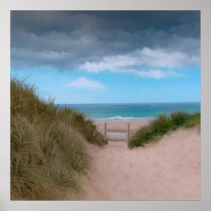 Poster Caminho para a praia Caribe Cornish