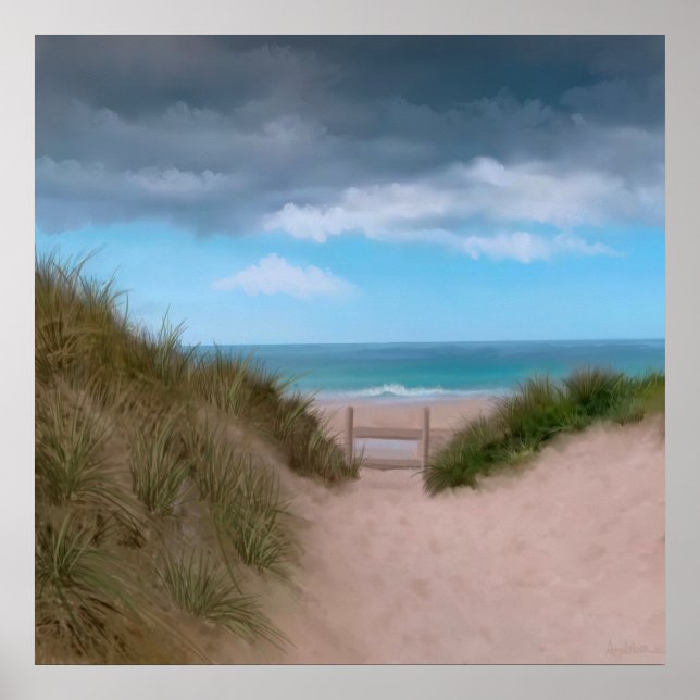 Poster Caminho para a praia Caribe Cornish (Frente)