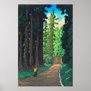 Poster Caminho para Nikko por Kawase Hasui Arte Japonesa