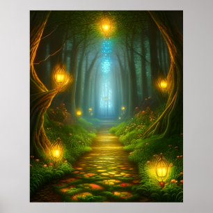 Poster Caminho Pela Arte Encantada Da Fantasia Florestal
