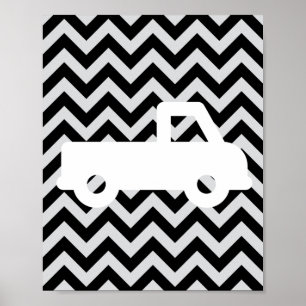 Poster Caminhões, Patos e Bodes, Arte de Parede Chevron p