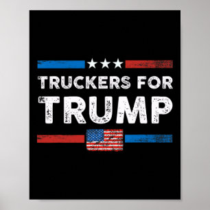 Poster Caminhoneiros 4 Caminhoneiros Para Trump 2024 Us F