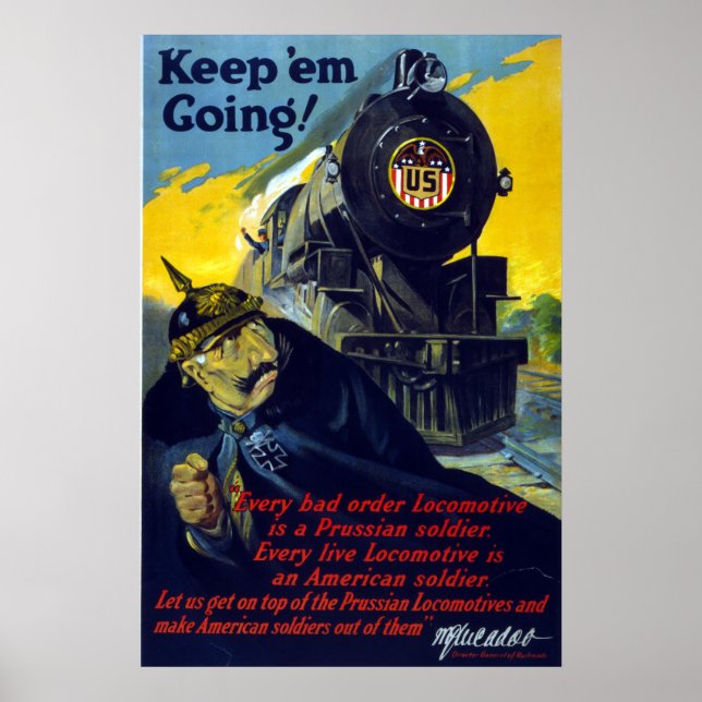 Póster Caminhos-de-Ferro Americanos, Continuem indo em 19 (Frente)
