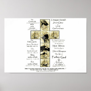 Póster Caminhos para Deus por imagens amarelas de fé