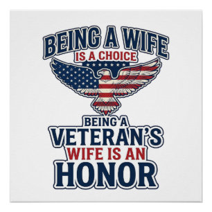 Póster Camisa Águia Patriótica Honra Esposa de Veterano