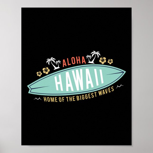 Poster Camisa Aloha Havaí Surfando Presente de Meninos de (Frente)