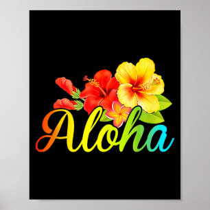 Poster Camisa aloha havaiana flor havaí férias mulheres