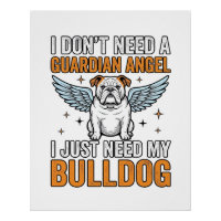 Camisa Anjo da Guarda Bulldog Amante de Cães Vinta