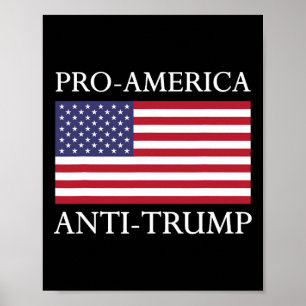 Poster Camisa Anti-Trump - Bandeira Americana Dos Eua Res