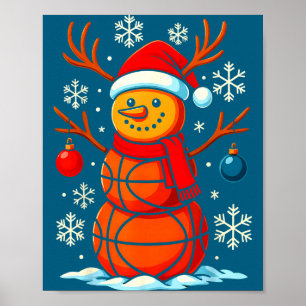 Poster Camisa Basquete Bonecos de Neve Jogador Esporte Pa