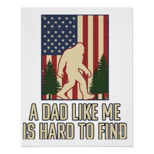 Póster Camisa Bigfoot Pai Bandeira Americana Vintage Desi