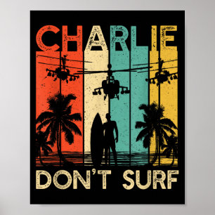 Poster Camisa Charlie Don't Surf Militar Guerra do Vietnã