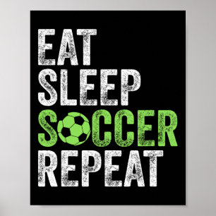 Poster Camisa Comer Dormir Futebol Repetir Jogador Esport