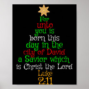 Poster Camisa Cristã de Natal Para Você é Nascido Um Salv