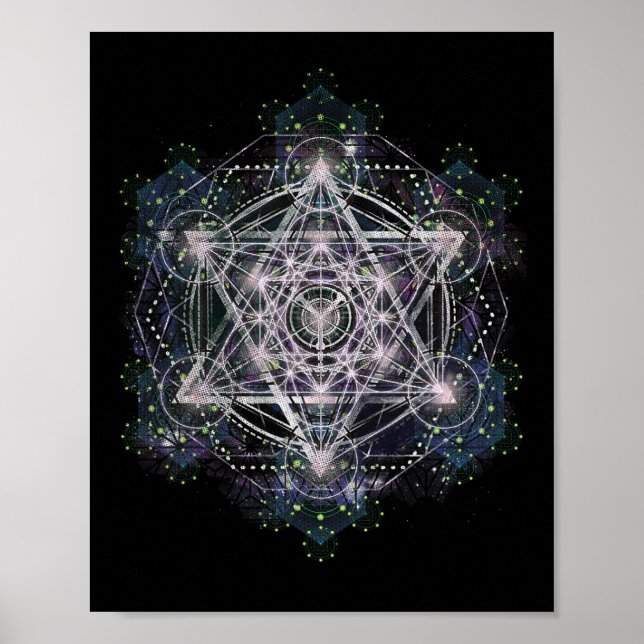 Poster Camisa Cubo de Metatron Geometria Sagrada - Eu Esp (Frente)