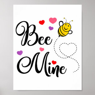 Poster Camisa Cute Gift Bee Mine Valentine Dia dos Namora
