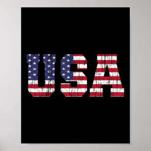 Poster Camisa da Bandeira Americana Patriótica EUA Homens
