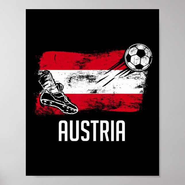 Poster Camisa da Bandeira da Áustria Time de Futebol Aust (Frente)