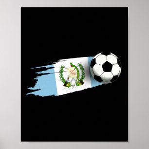 Poster Camisa da Bandeira da Guatemala Time de Futebol Gu