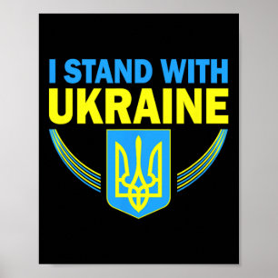 Poster Camisa da Bandeira da Ucrânia Eu Apoio a Ucrânia A