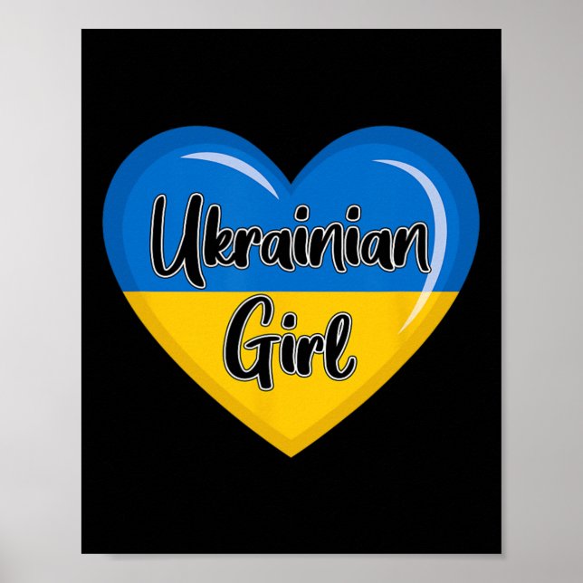 Poster Camisa da Bandeira da Ucrânia para Mulheres Menina (Frente)