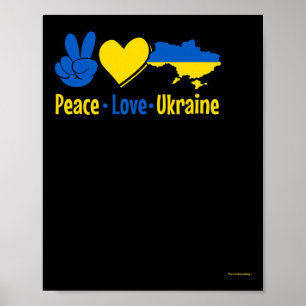 Poster Camisa da Bandeira da Ucrânia Paz Amor Homens Mulh