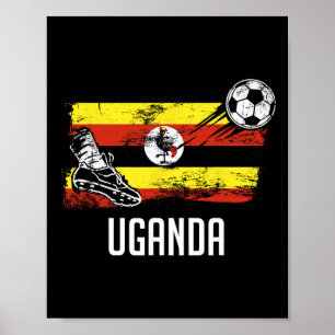 Poster Camisa da Bandeira de Uganda Time de Futebol Ugand