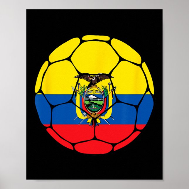 Poster Camisa da Bandeira do Futebol do Equador Presente  (Frente)