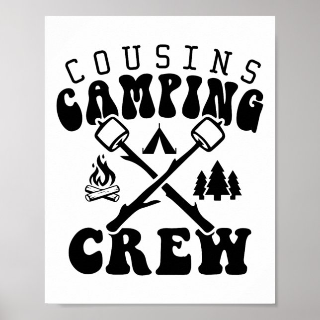 Poster Camisa da Equipe de Acampamento de Primos 2025 Fér (Frente)