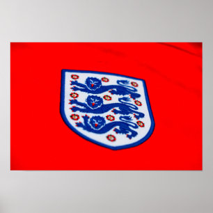 Poster Camisa da Inglaterra Três Leões Emblema