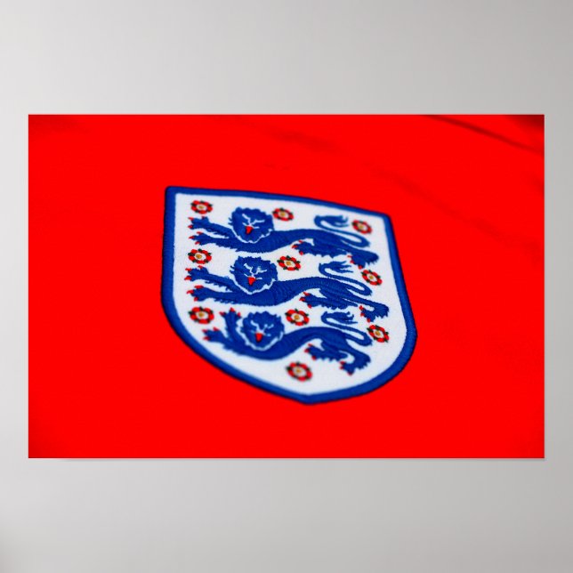 Poster Camisa da Inglaterra Três Leões Emblema (Frente)