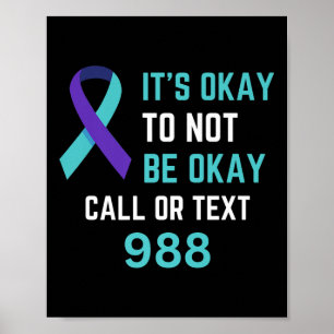 Poster Camisa da Linha de Ajuda 988 Prevenção ao Suicídio