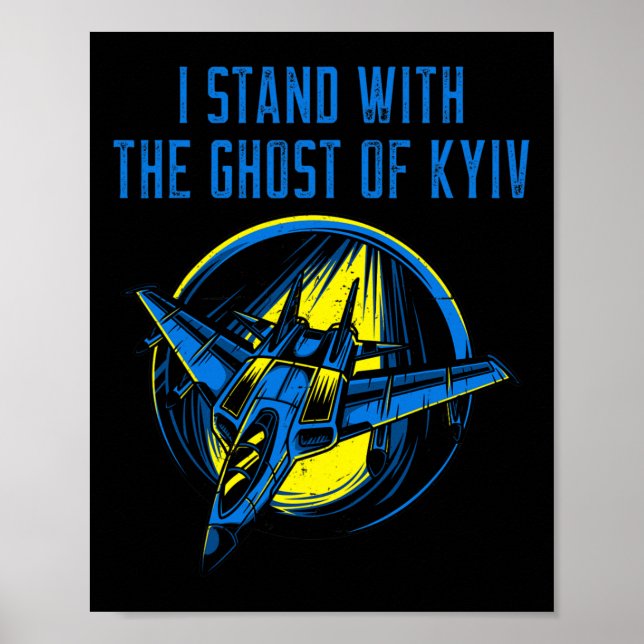 Poster Camisa da Ucrânia – Ace Pilot Eu Apoio O Fantasma  (Frente)
