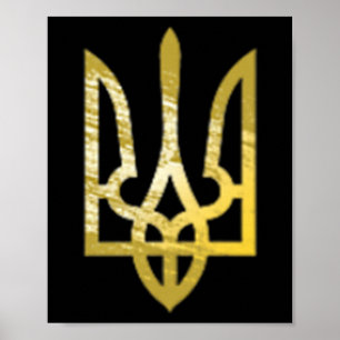 Poster Camisa da Ucrânia Tridente Tryzub Zelensky Militar