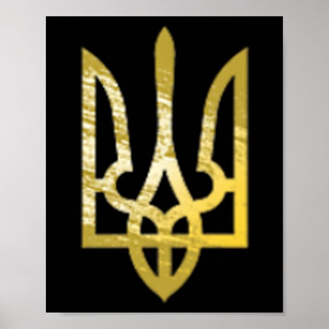 Poster Camisa da Ucrânia Tridente Tryzub Zelensky Militar (Frente)