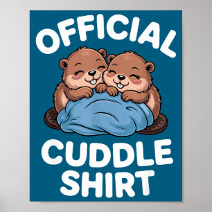 Poster Camisa de Abraço Castores Fofos Abraçando