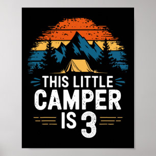 Poster Camisa de Acampamento de 3º Aniversário para Crian