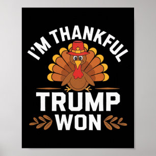 Poster Camisa de Ação de Graças Trump Estou Grato Trump G