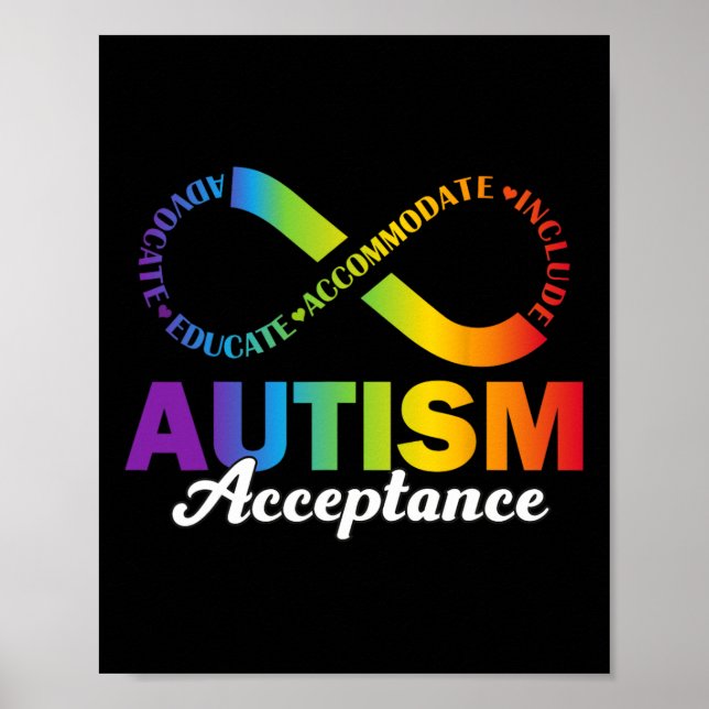 Poster Camisa de Aceitação Conscientização do Autismo Sím (Frente)