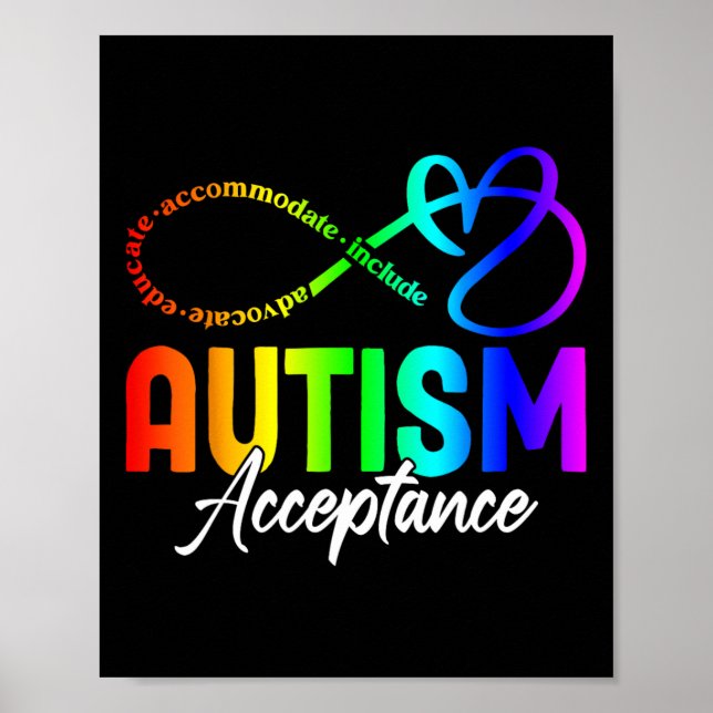Poster Camisa de Aceitação Conscientização do Autismo Sím (Frente)
