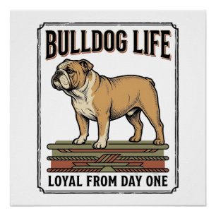 Póster Camisa de Amante de Bulldog Arte de Cachorro Grava