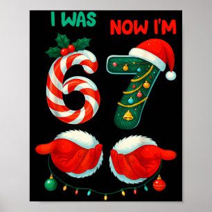 Poster Camisa de Aniversário de 7 Anos Era 6 Agora Sou 7