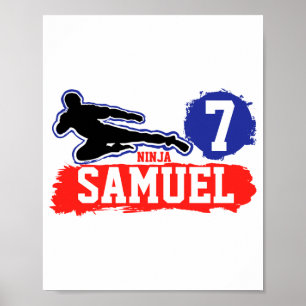 Poster Camisa de Aniversário Tema de Artes Marciais Ninja
