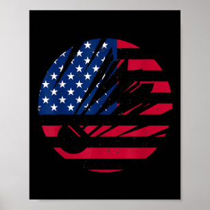 Poster Camisa de Badminton da Bandeira Americana Homens M