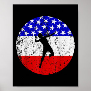 Poster Camisa de Badminton da Bandeira Americana - Jogado