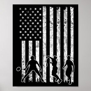 Poster Camisa de Badminton da Bandeira Americana Masculin