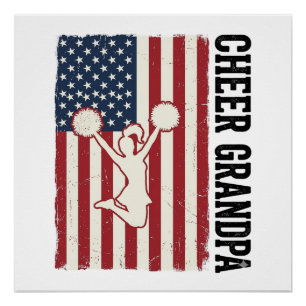 Póster Camisa de bandeira vintage patriótica de Cheer Gra