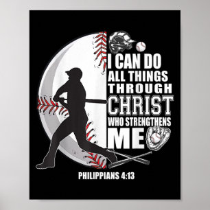 Poster Camisa de basebol Crianças Jesus Cristo Garota Bíb